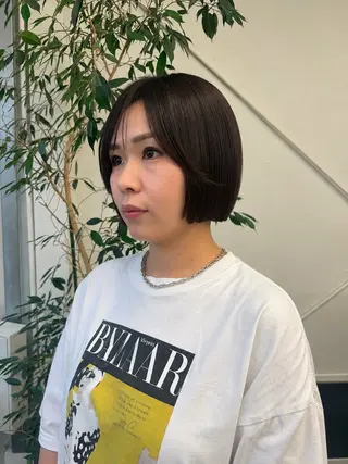 ショート カラー 角岡 真帆/ボブ/髪質改善のヘアスタイル