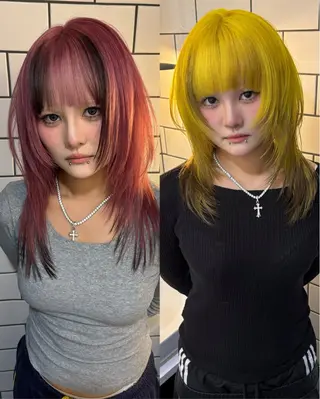 ロング カラー koki /渋谷 /デザインカラーのヘアスタイル