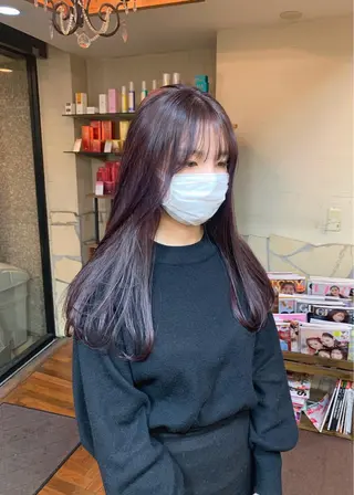 セミロング カラー 矢野 晃平のヘアスタイル