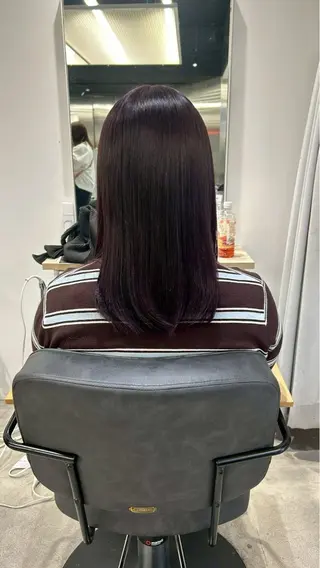 ミディアム カラー himari💜 酸性ストレートのヘアスタイル