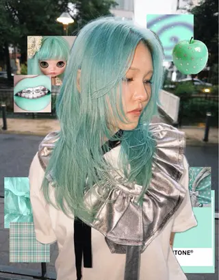 ミディアム カラー 岡山ハイトーン・ ルーツカラー/こもものヘアスタイル