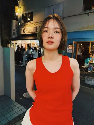 ミディアム ナガミ ショウのヘアスタイル