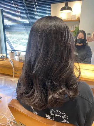 セミロング カラー ヘアアレンジ misa🫧ナチュラ ル縮毛矯正/髪質改善のヘアスタイル