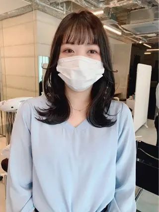 ミディアム カラー 透明感カラー✂︎ /縮毛矯正/YUKAのヘアスタイル