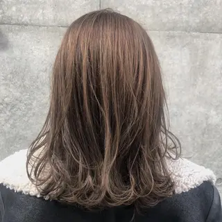 ミディアム カラー やまさきえりこ ニュアンスパーマのヘアスタイル