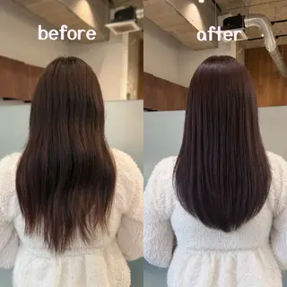 ミディアム カラー 縮毛矯正+モテカラー 🎀✨MIHOのヘアスタイル
