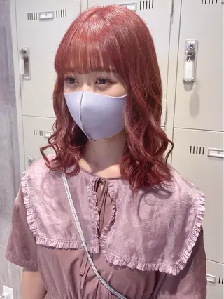 ミディアム カラー パーマ ヘアアレンジ メンズ キッズ ネイル マツエク・マツパ アイブロウ レイヤー/ダブル カラー/YURINAのヘアスタイル