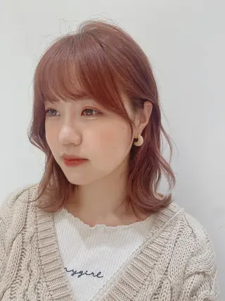ミディアム カラー パーマ ヘアアレンジ 🌿レイヤー/ブリー チ/🌿JINのヘアスタイル