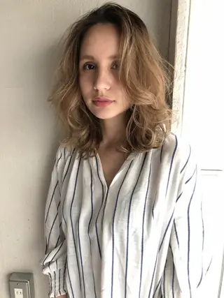 ミディアム 透明感カラー✂︎ /縮毛矯正/YUKAのヘアスタイル