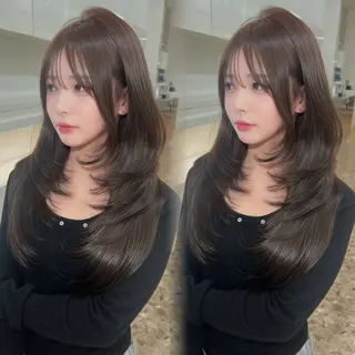 ロング カラー 縮毛矯正/髪質改善/ 艶カラーレイヤー/翼のヘアスタイル