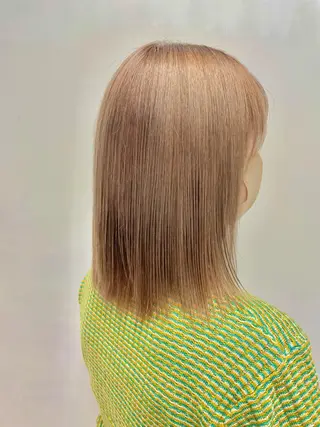 ミディアム カラー ヘアアレンジ 髪質改善×ハイトーン 中田啄也のヘアスタイル
