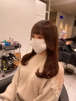 セミロング カラー ヘアアレンジ Over hair_ misakiのヘアスタイル