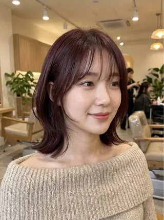 ミディアム カラー lua店 Yugo(河野有吾)のヘアスタイル