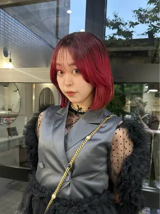 ミディアム カラー ブリーチカラー yuraraのヘアスタイル
