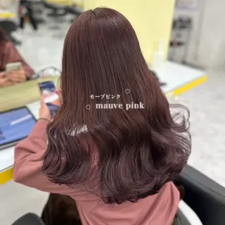 ロング カラー 韓国風艶髪🎀 暖色カラー🤍のヘアスタイル
