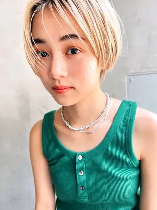 ショート カラー ✨🩷似合わせ🩷✨ ブリーチ🫰🏾前川のヘアスタイル