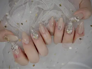 ネイル I-nailロング /ワンホン/キラキラのネイルデザイン