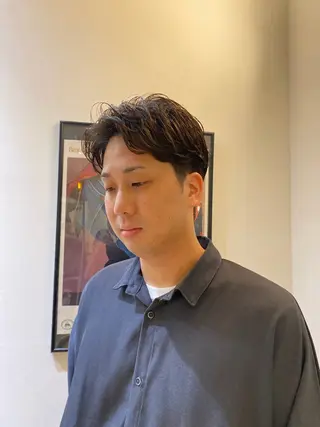 ショート パーマ メンズ 鈴木 静のヘアスタイル