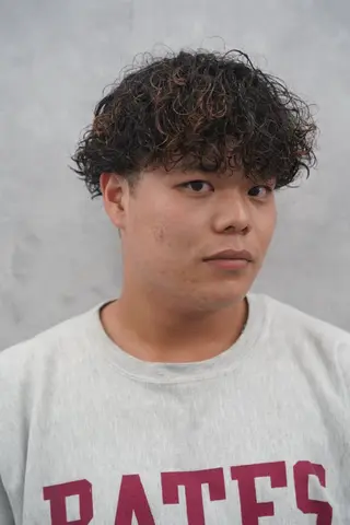 ミディアム キッズ メンズ パーマ メンズ特化 石田はるむのヘアスタイル