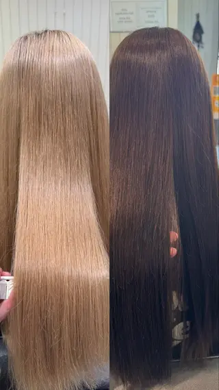ロング カラー ストレート⭐️ 髪質改善カラー⭐️のヘアスタイル