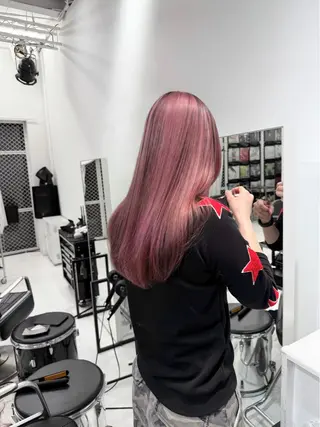 セミロング カラー ヘアアレンジ 艶ハイトーン/ヘア アレンジAYAKAのヘアスタイル
