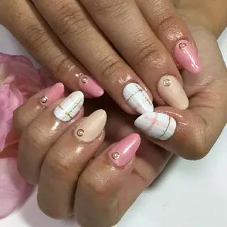 セミロング ミディアム ショート カラー ロング ネイル まつエク Lino Nail sekitomiのネイルデザイン