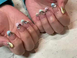 ネイル 韓国/ワンホン/長さ 出しつけ放題🎀のネイルデザイン
