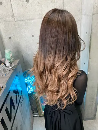 ロング カラー ヘアアレンジ 國分 伸也のヘアスタイル