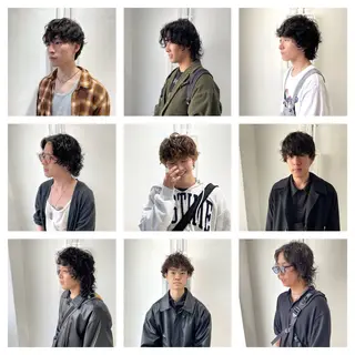 ショート パーマ メンズ Muミュー/ブリーチ ハイトーン　Wカラーのヘアスタイル