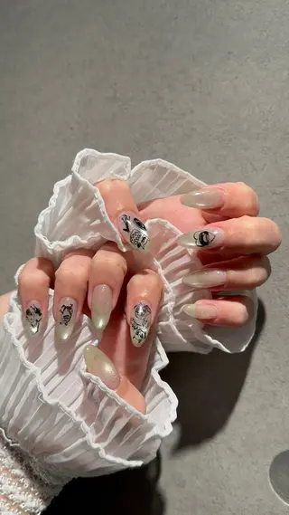 ネイル I-nailロング /ワンホン/キラキラのネイルデザイン