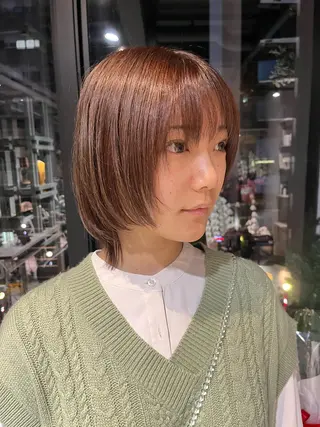 ショート カラー うる艶カラー/恵比寿 ベージュ/丸山陽平のヘアスタイル