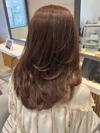 セミロング ヘアセット/レイヤー 赤み消し/はるかのヘアスタイル