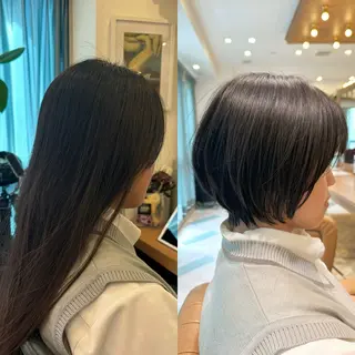 ショート 縮毛矯正/レイヤー taiga🧡のヘアスタイル