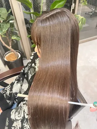 ロング カラー 髪質改善で 憧れの潤艶美髪にのヘアスタイル
