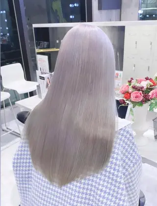 ロング カラー パーマ ヘアアレンジ メンズ キッズ ネイル マツエク・マツパ アイブロウ 🎀ハイトーンNo .1🩵NaGiSaのヘアスタイル