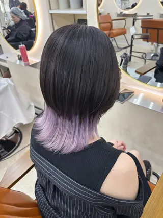 セミロング カラー ハイトーン/ブリーチ 職人🦋森山陽向のヘアスタイル