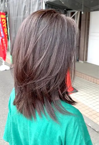 ミディアム カラー パーマ GLITTER笠原店 グリッターカサハラのヘアスタイル
