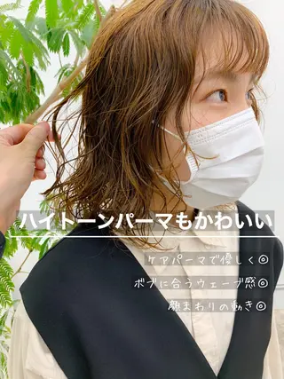 ミディアム カラー パーマ パーマ/パーマ落とし /藤木舜太のヘアスタイル