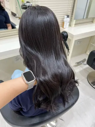 セミロング カラー ヘアアレンジ 韓国レイヤー&ピンク 艶髪🩶maikoのヘアスタイル