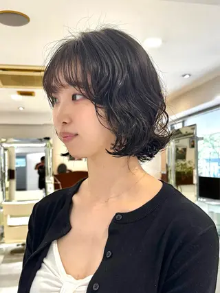 ショート パーマ デジタルパーマ 🌀ボブ　萩原　龍のヘアスタイル