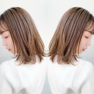 ミディアム 🪼ai🪼 縮毛矯正、ボブのヘアスタイル