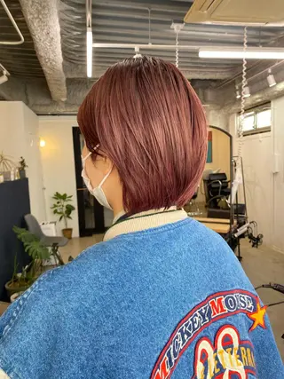 ショート カラー 暖色系特化さくら /福岡天神/レイヤーのヘアスタイル