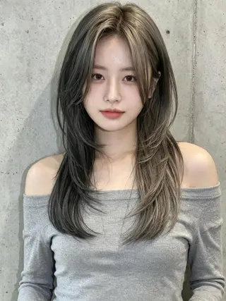 ロング カラー ウルフカット 811 大阪梅田 ウルフのヘアスタイル