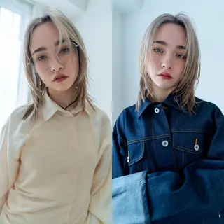 ミディアム カラー green表参道 /レイヤーカットのヘアスタイル