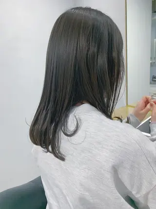 セミロング カラー ボブパーマコテ巻き風 パーマNo1深江秀平のヘアスタイル