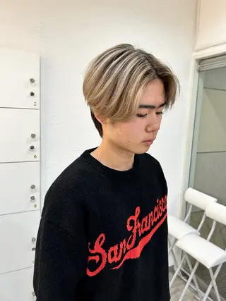 カラー メンズ りん🧸透明感カラ ー/ヘアアレンジのヘアスタイル