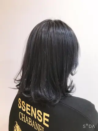 ミディアム カラー レイヤー／パーマ TAKUYAのヘアスタイル