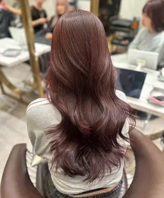 ロング カラー ヘアセット/レイヤー 赤み消し/はるかのヘアスタイル