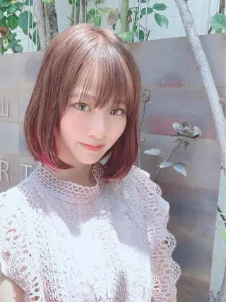 ミディアム カラー パーマ ヘアアレンジ 【公式】amble luxe池袋東口🩷のヘアスタイル