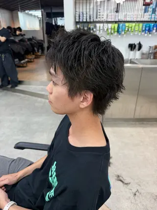 ショート カラー ヘアアレンジ メンズ キッズ 栄💗メンズ｜似合せ パーマ｜haruのヘアスタイル
